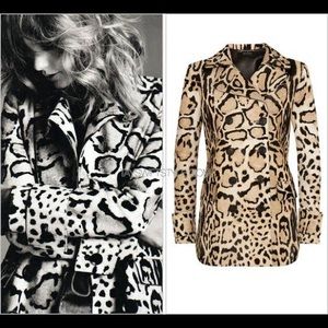 Gucci Leopard Print Hair Coat, Size 40